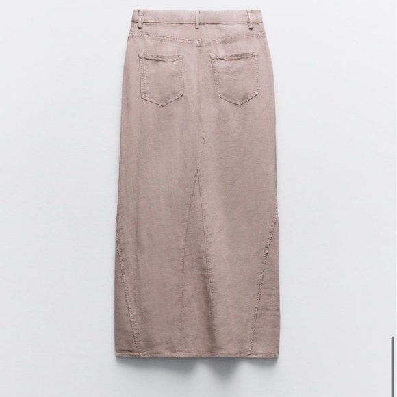 New Zara pink linen maxi skirt - Picture 5 of 7